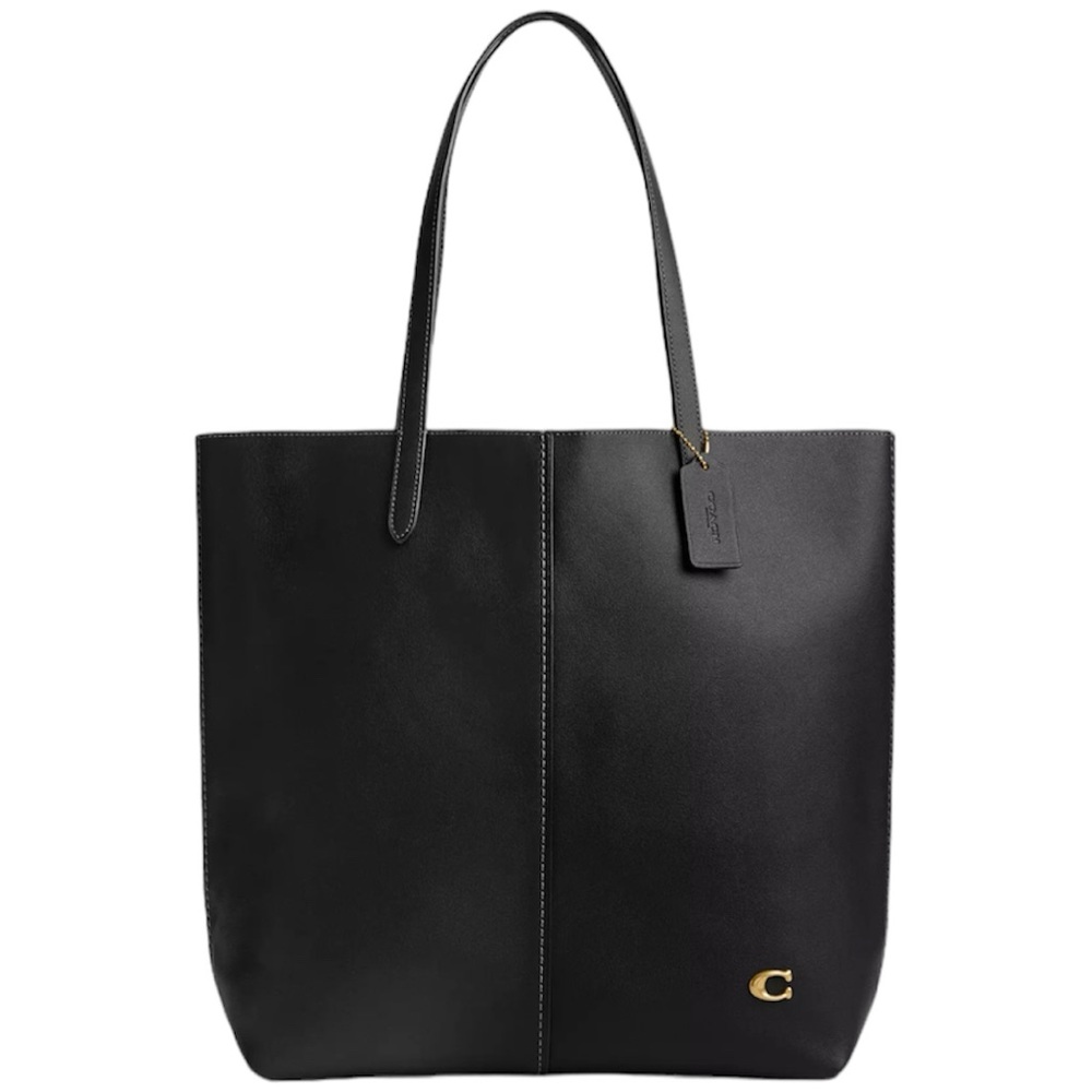 Coach North Tote Women's Black Leather Shoulder Bag Handbag Shopper One Size